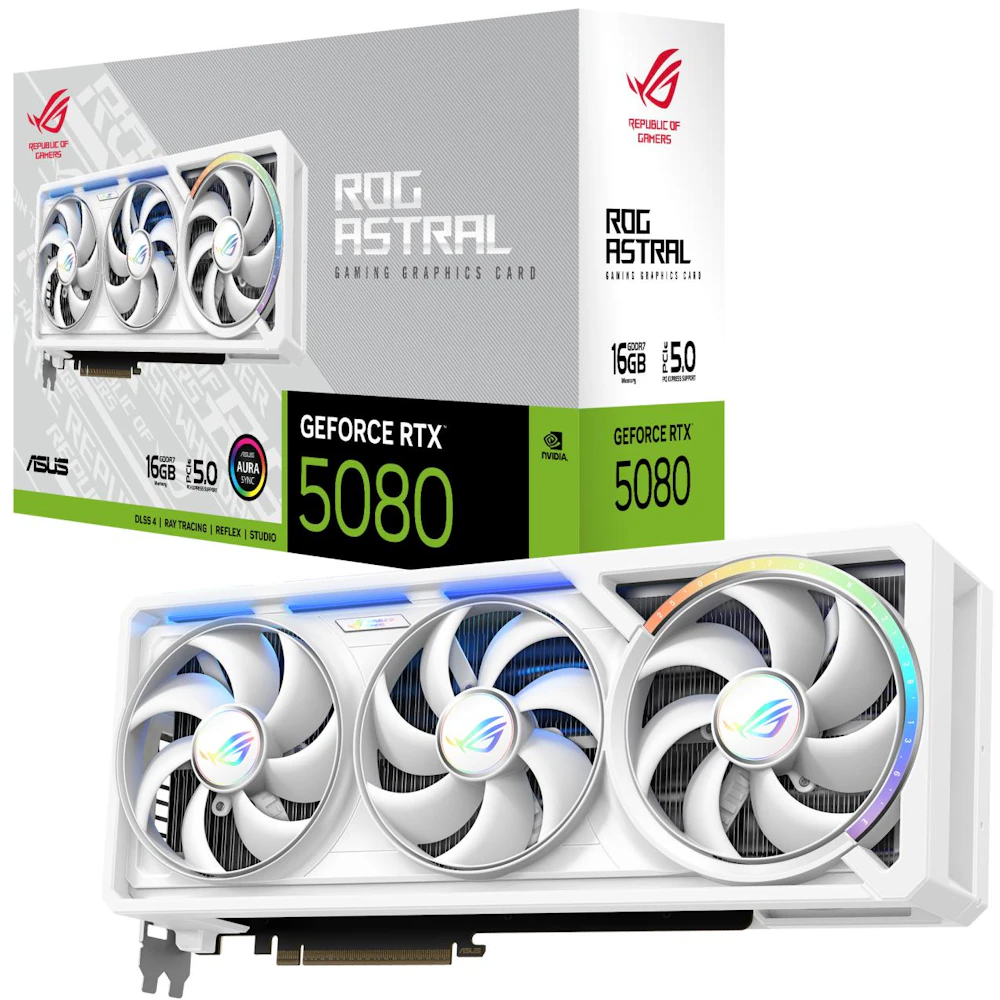 ASUS GeForce RTX 5080 ROG Astral 16GB GDDR7 (White)