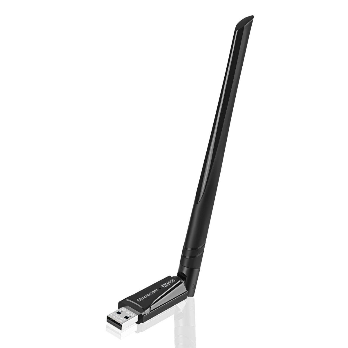 A large main feature product image of Simplecom NW831 AX900 Dual Band Wi-Fi 6 and Bluetooth 5.3 Combo USB Adapter