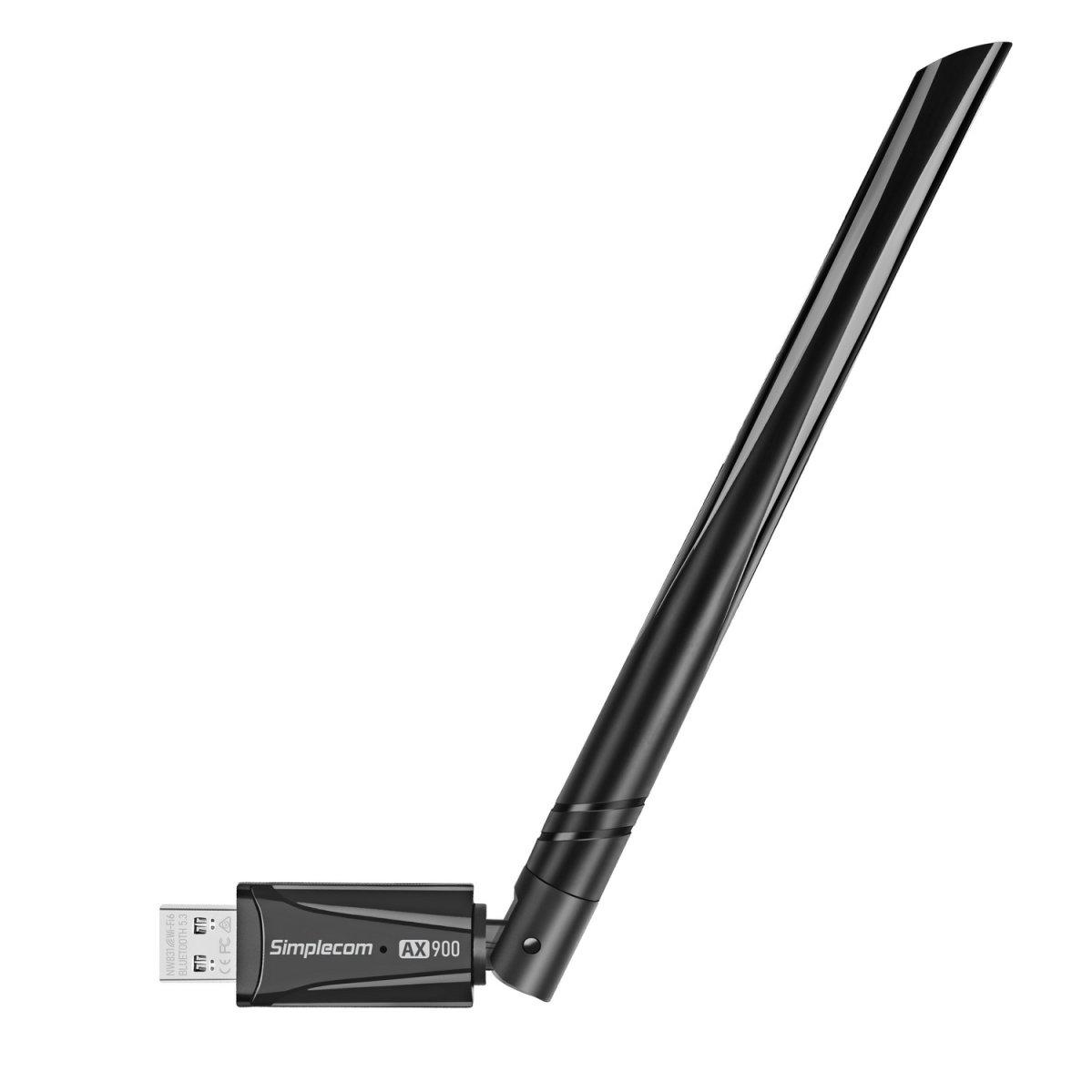 A large main feature product image of Simplecom NW831 AX900 Dual Band Wi-Fi 6 and Bluetooth 5.3 Combo USB Adapter