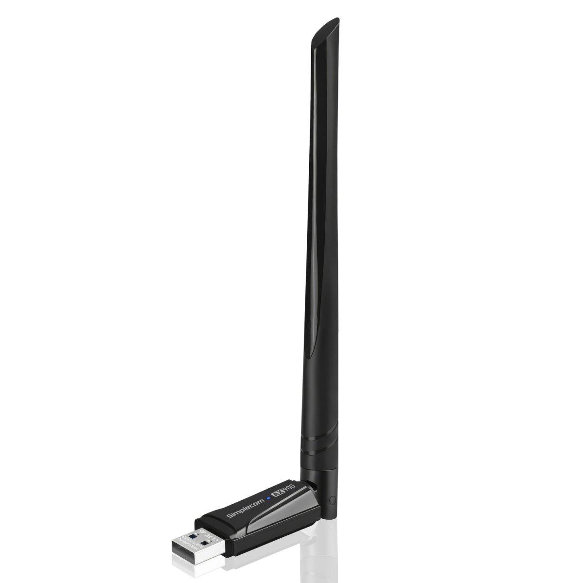 A large main feature product image of Simplecom NW831 AX900 Dual Band Wi-Fi 6 and Bluetooth 5.3 Combo USB Adapter