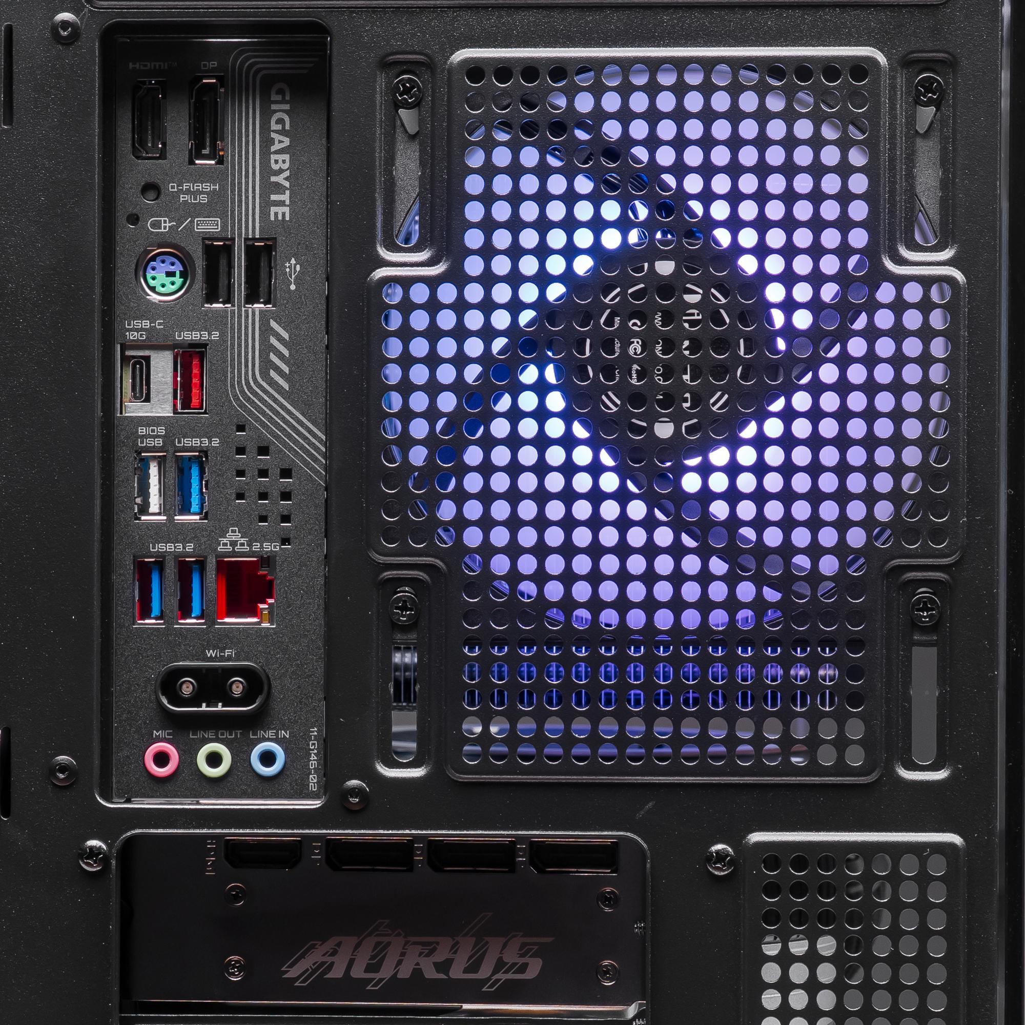 A large main feature product image of PLE Quantum RTX 5090 Prebuilt Ready To Go Gaming PC