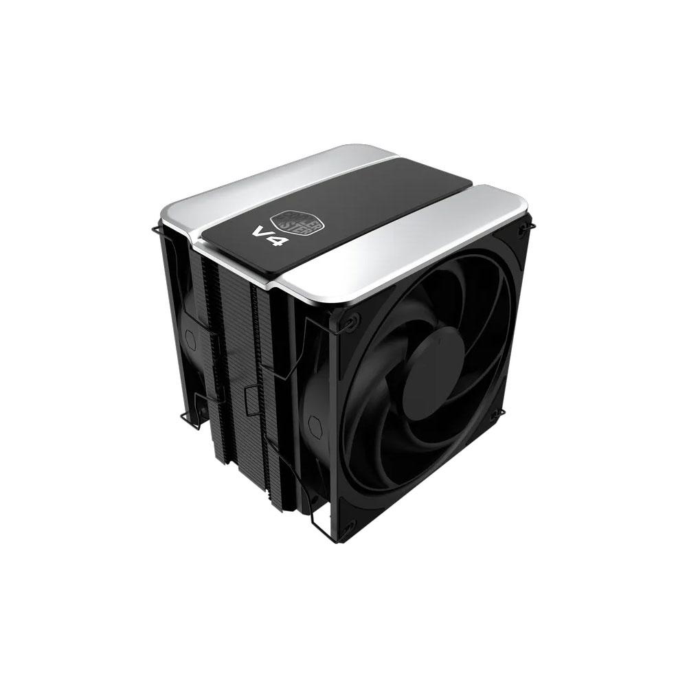 A large main feature product image of EX-DEMO Cooler Master V4 ALPHA 3DHP CPU Cooler (Black)