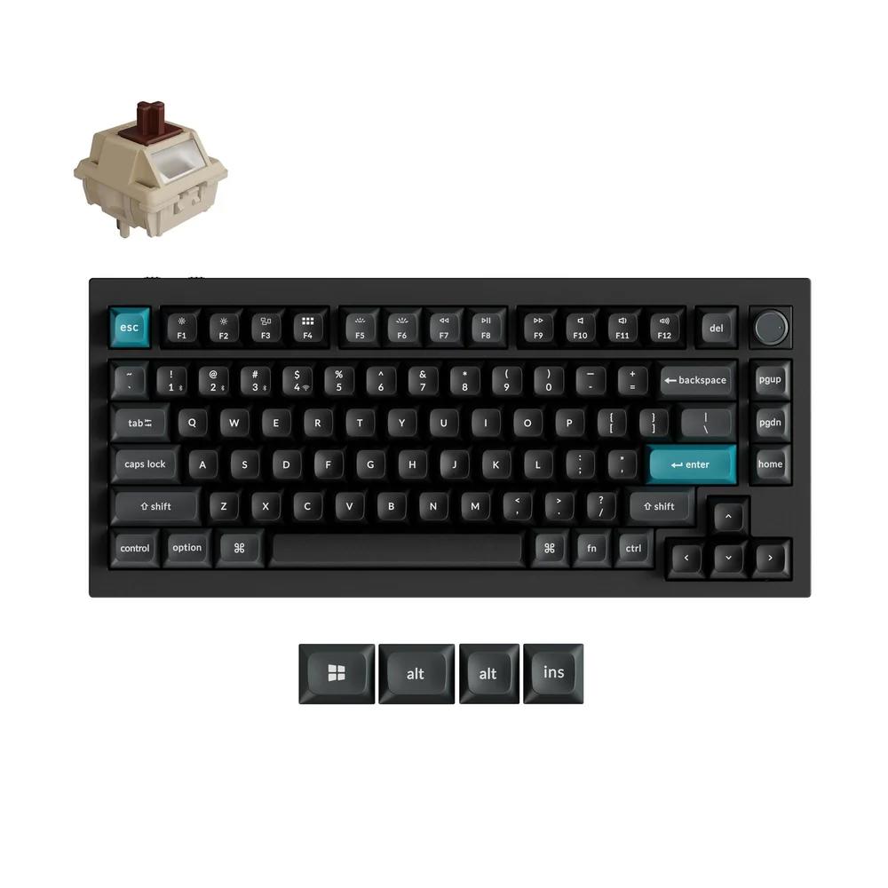 A large main feature product image of Keychron Q1 Ultra 8K Wireless Custom Mechanical Keyboard - Black (Keychron Silk POM Switch - Brown)