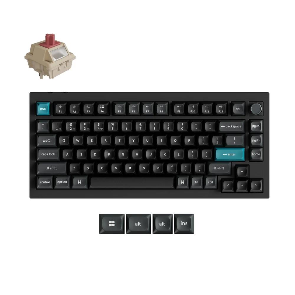 A large main feature product image of Keychron Q1 Ultra 8K Wireless Custom Mechanical Keyboard - Black (Keychron Silk POM Switch - Red)