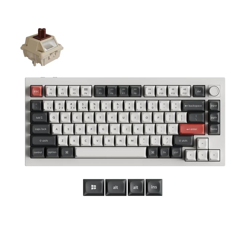 A large main feature product image of Keychron Q1 Ultra 8K Wireless Custom Mechanical Keyboard - White (Keychron Silk POM Switch - Brown)