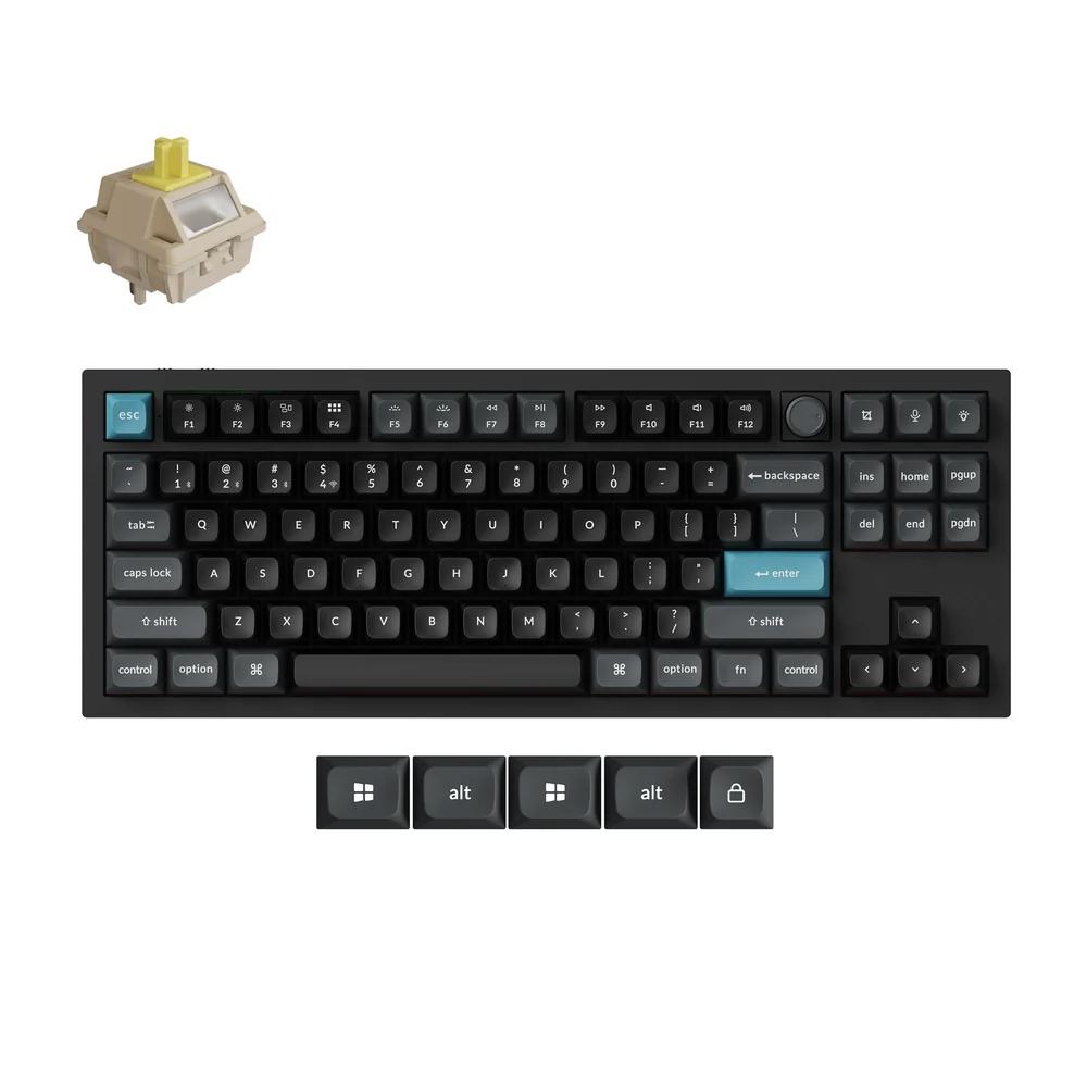 A large main feature product image of Keychron Q3 Ultra 8K Wireless Custom Mechanical Keyboard - (Black) (Keychron Silk POM Switch - Banana)