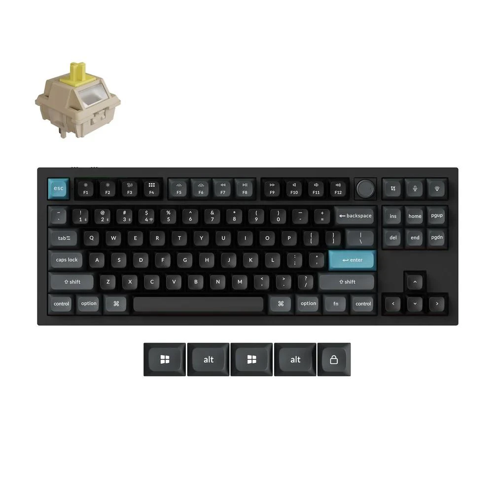 Keychron Q3 Ultra 8K Wireless Custom Mechanical Keyboard - (Black) (Keychron Silk POM Switch - Banana)