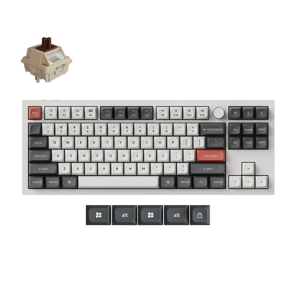 A large main feature product image of Keychron Q3 Ultra 8K Wireless Custom Mechanical Keyboard - White (Keychron Silk POM Switch - Brown)