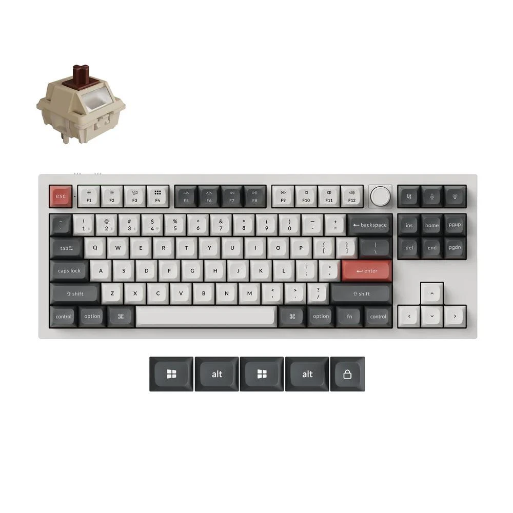 A large main feature product image of Keychron Q3 Ultra 8K Wireless Custom Mechanical Keyboard - White (Keychron Silk POM Switch - Brown)