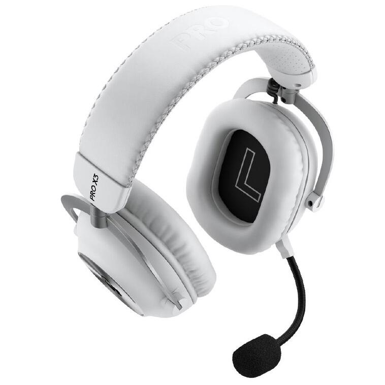 A large main feature product image of Logitech G PRO X3 LIGHTSPEED Wireless Gaming Headset (White)