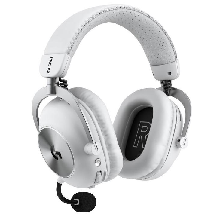 A large main feature product image of Logitech G PRO X3 LIGHTSPEED Wireless Gaming Headset (White)