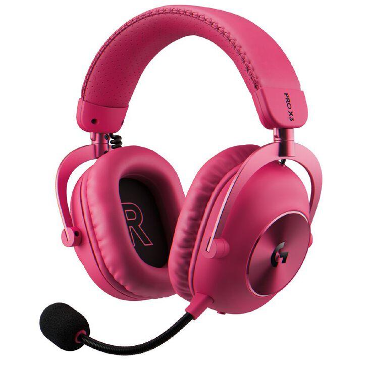 A large main feature product image of Logitech G PRO X3 LIGHTSPEED Wireless Gaming Headset (Magenta)
