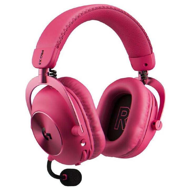 A large main feature product image of Logitech G PRO X3 LIGHTSPEED Wireless Gaming Headset (Magenta)