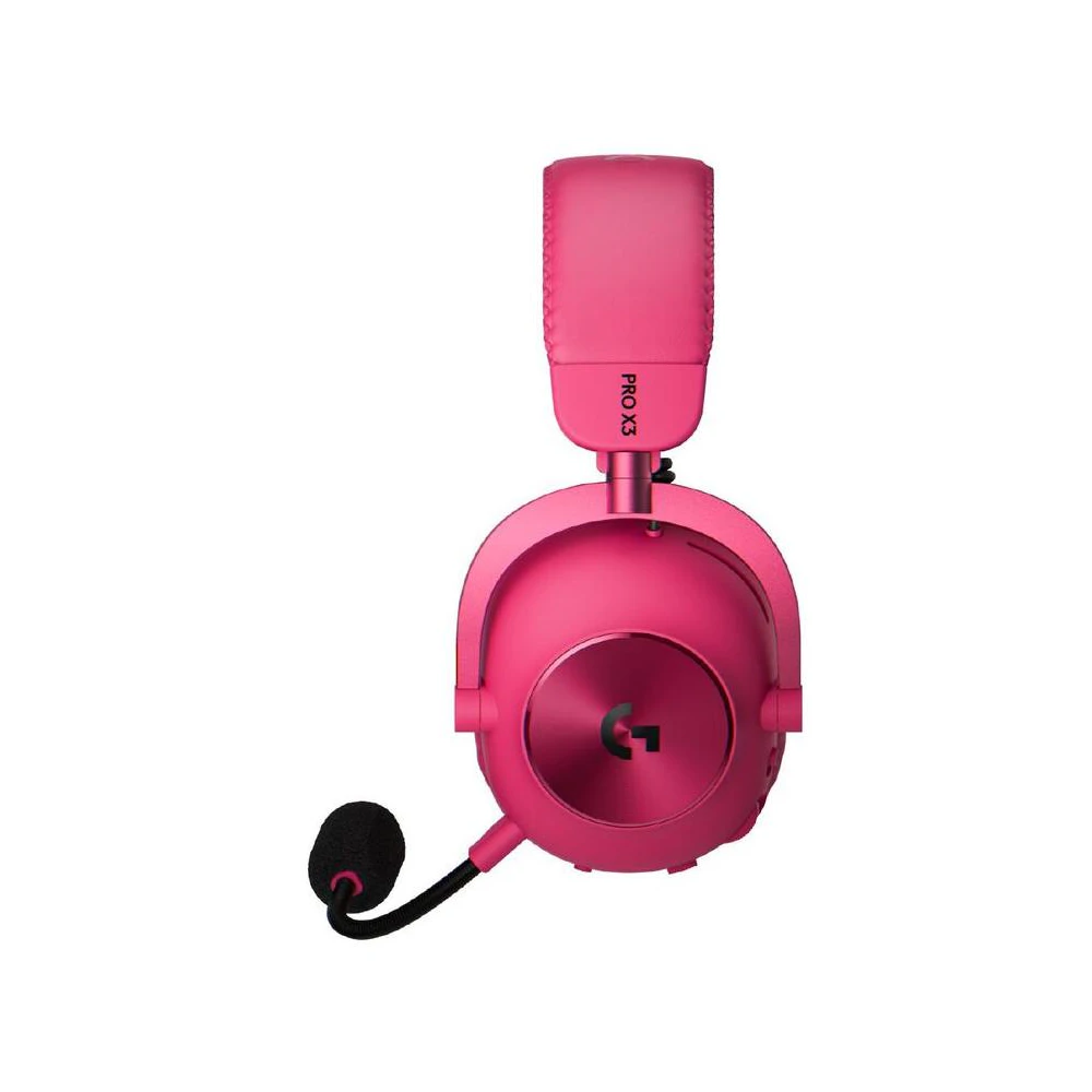 A large main feature product image of Logitech G PRO X3 LIGHTSPEED Wireless Gaming Headset (Magenta)