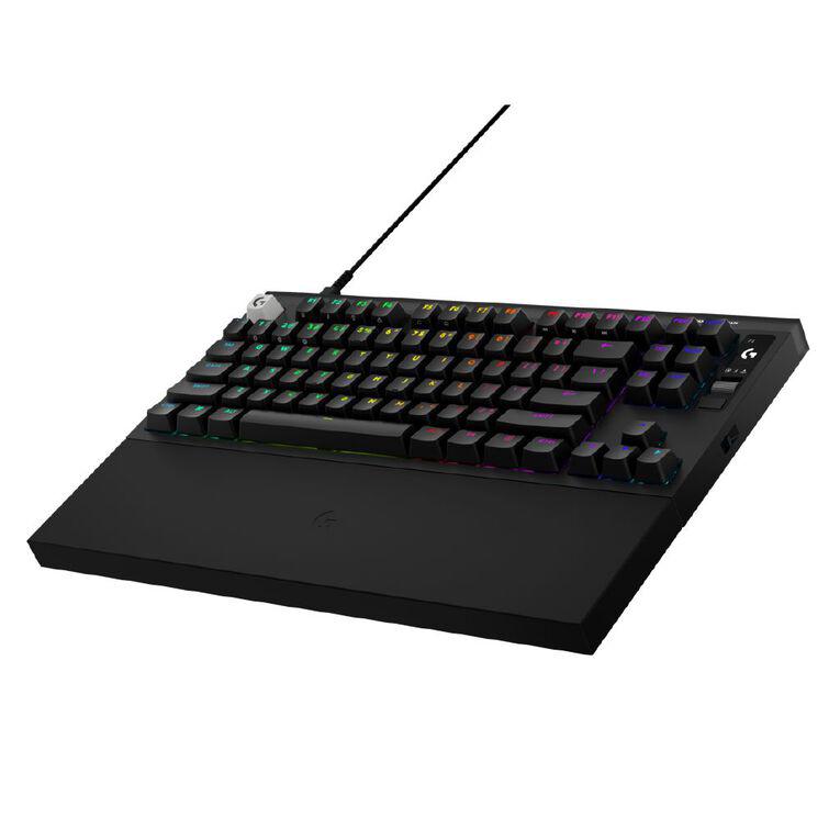 A large main feature product image of Logitech G PRO X2 Rapid 8K Wired TKL Analog Gaming Keyboard w/ OLED (Black)