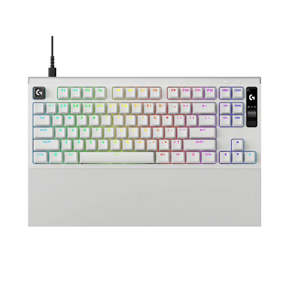 Logitech G PRO X2 Rapid 8K Wired TKL Analog Gaming Keyboard w/ OLED (White)