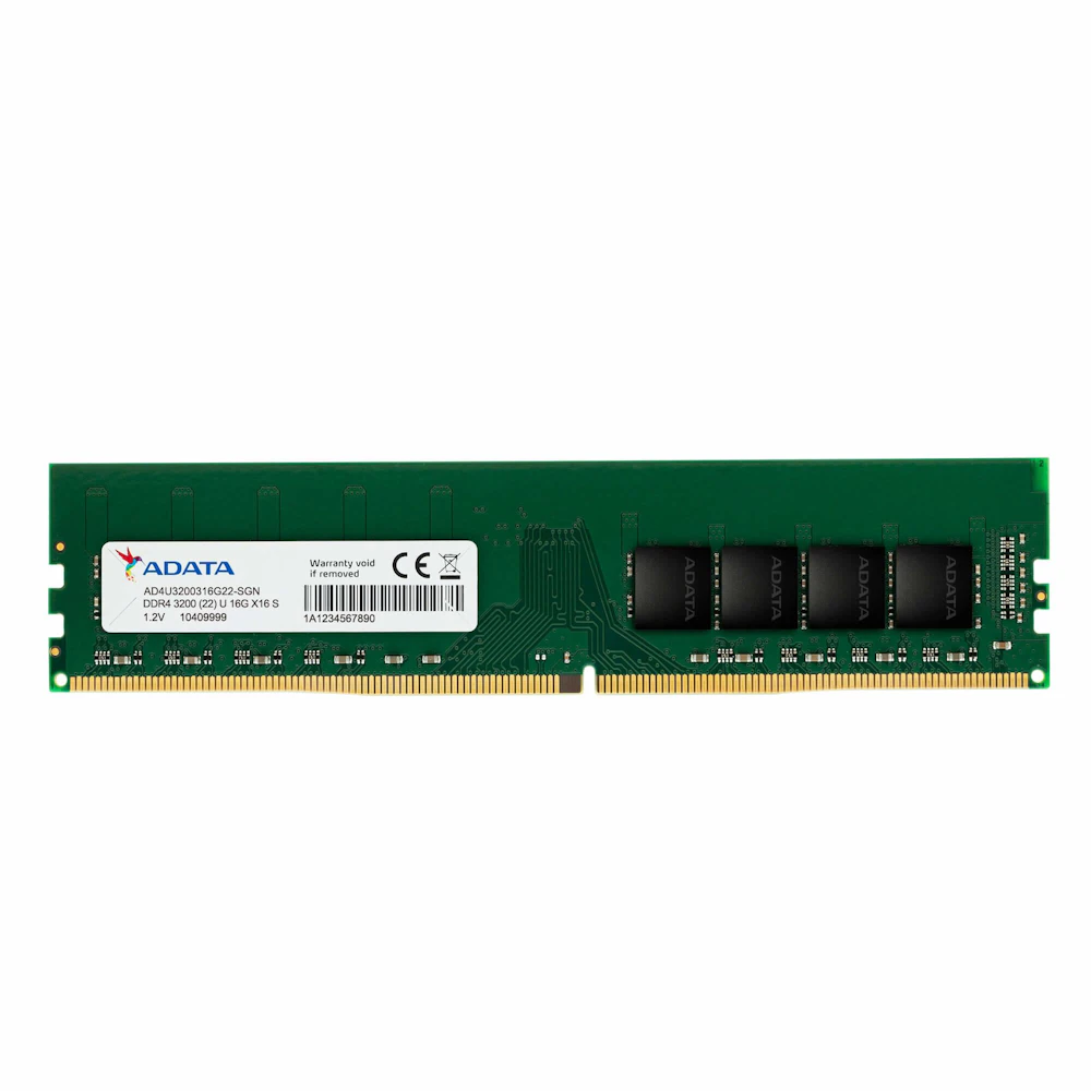 A large main feature product image of ADATA 16GB Single (1x16GB) DDR4-3200 C22