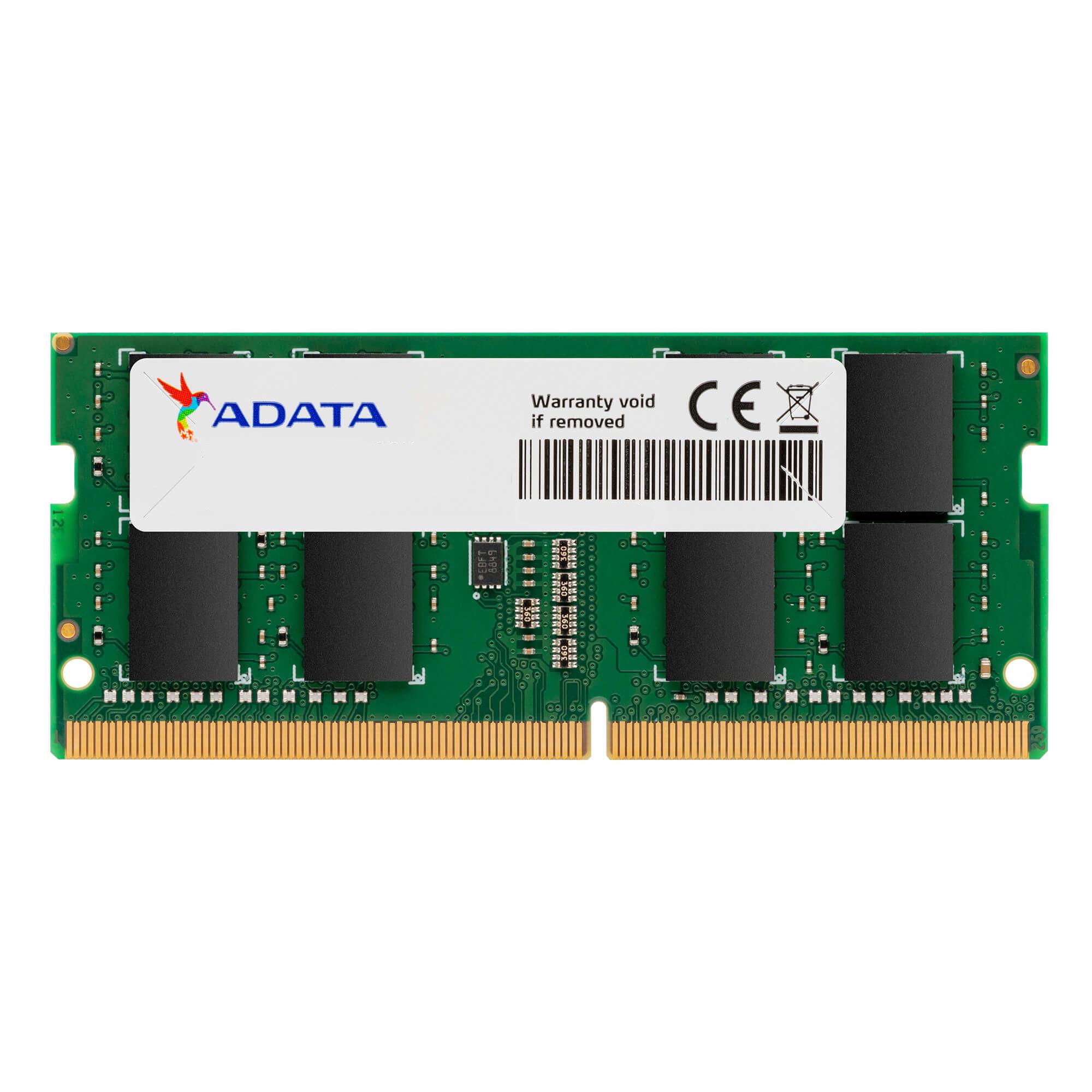 A large main feature product image of ADATA 16GB Single (1x16GB) DDR4-3200 C22 SO-DIMM