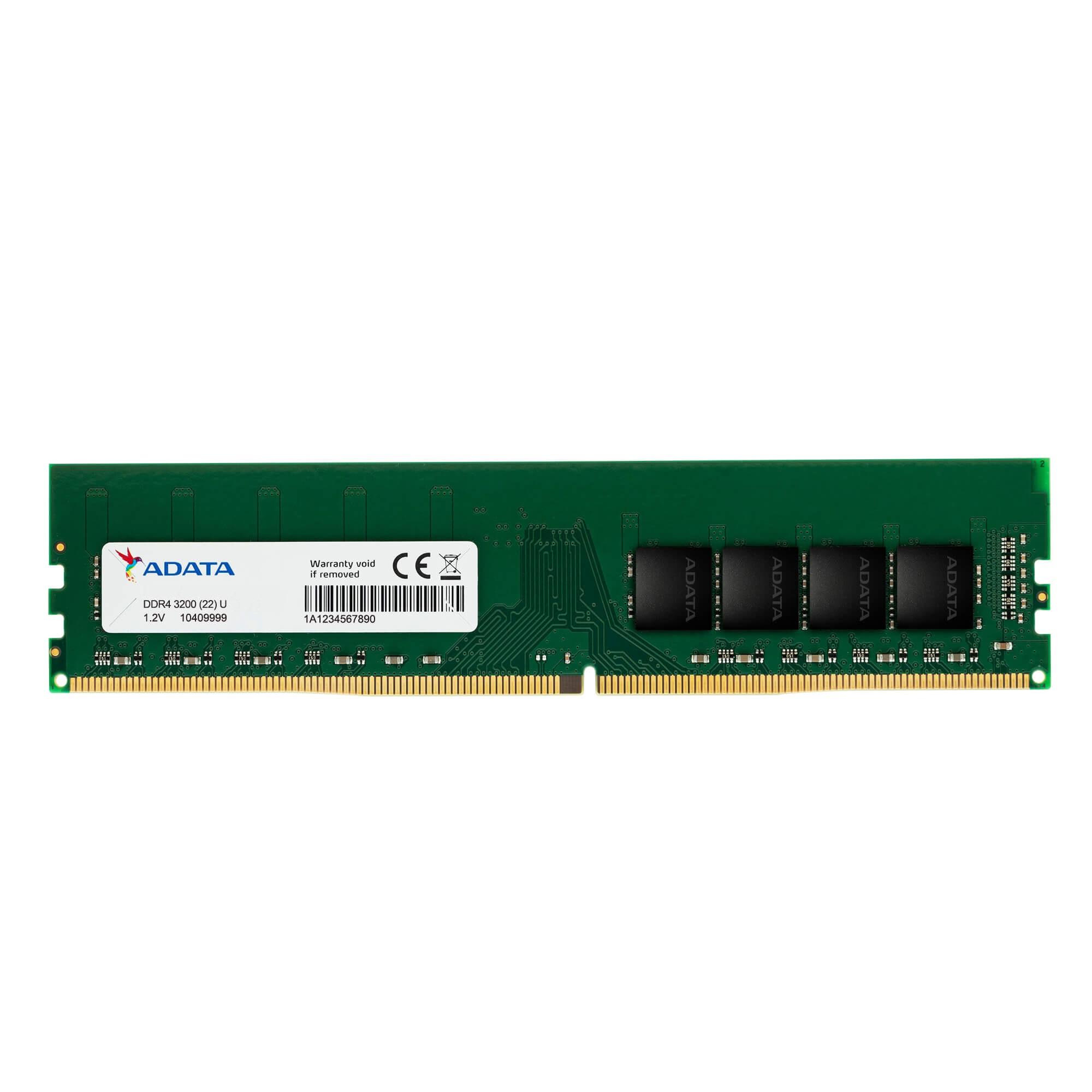 A large main feature product image of ADATA 32GB Single (1x32GB) DDR4-3200 C22