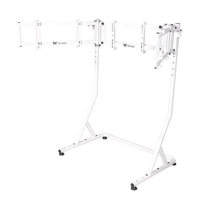 A large main feature product image of Thermaltake Triple Monitor Stand Pro Snow Edition