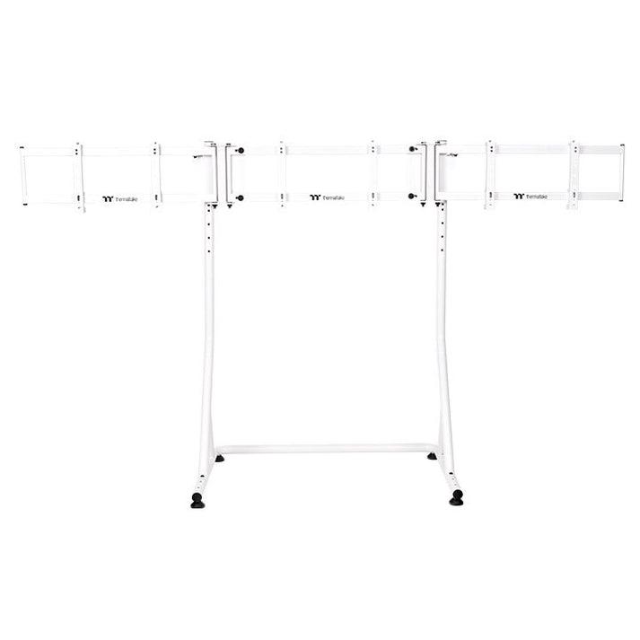 A large main feature product image of Thermaltake Triple Monitor Stand Pro Snow Edition