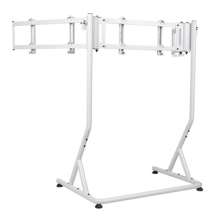 A large main feature product image of Thermaltake Triple Monitor Stand Pro Snow Edition