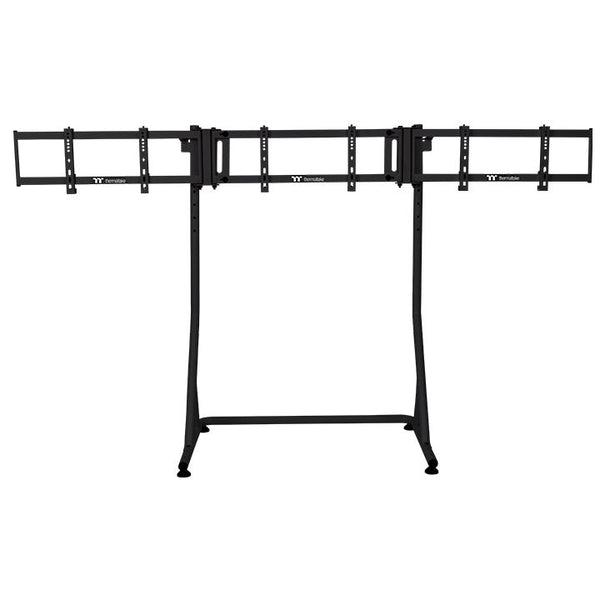 A large main feature product image of Thermaltake Triple Monitor Stand Pro Black Edition