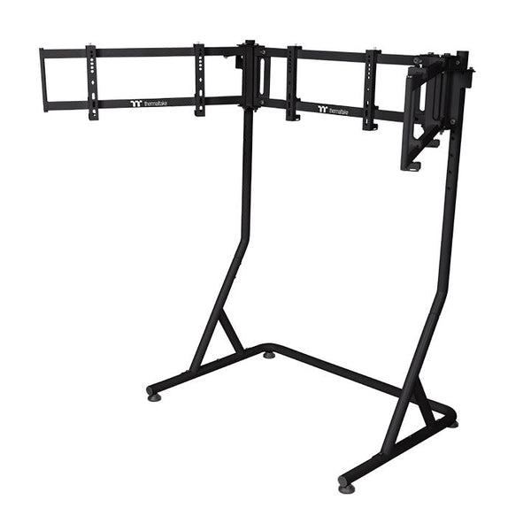 A large main feature product image of Thermaltake Triple Monitor Stand Pro Black Edition