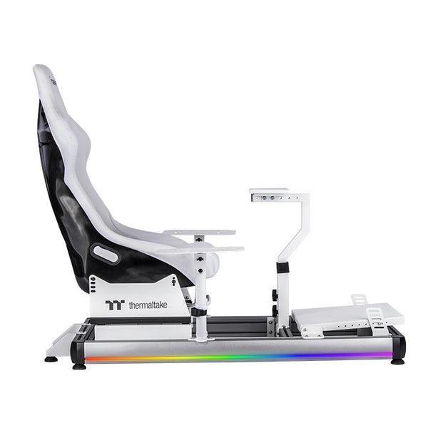A large main feature product image of Thermaltake Gaming GF500 Flight Simulator Cockpit Snow Edition