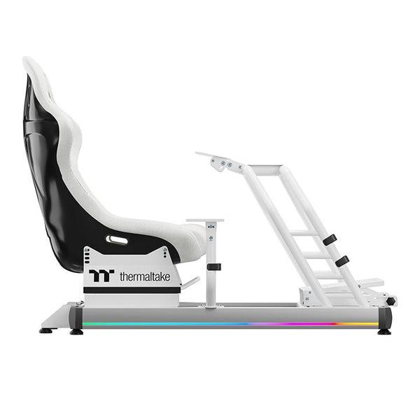 A large main feature product image of Thermaltake Gaming GR500 RGB Racing Simulator Cockpit Snow Edition