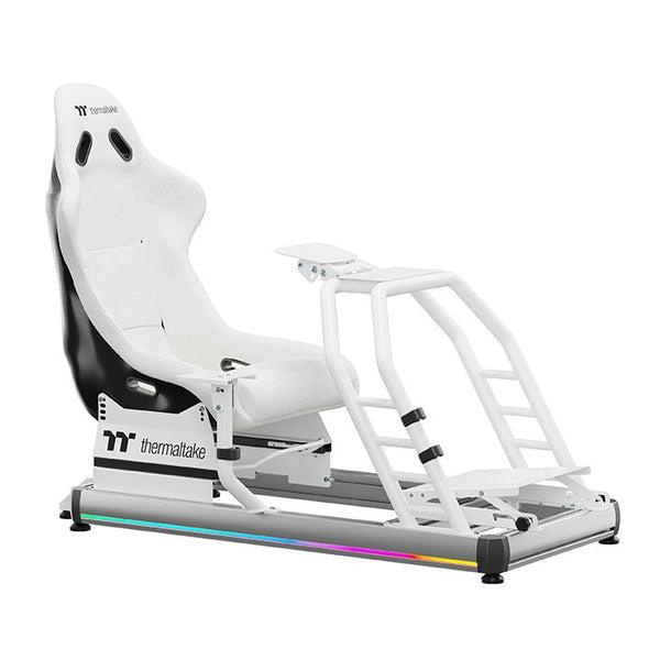 A large main feature product image of Thermaltake Gaming GR500 RGB Racing Simulator Cockpit Snow Edition