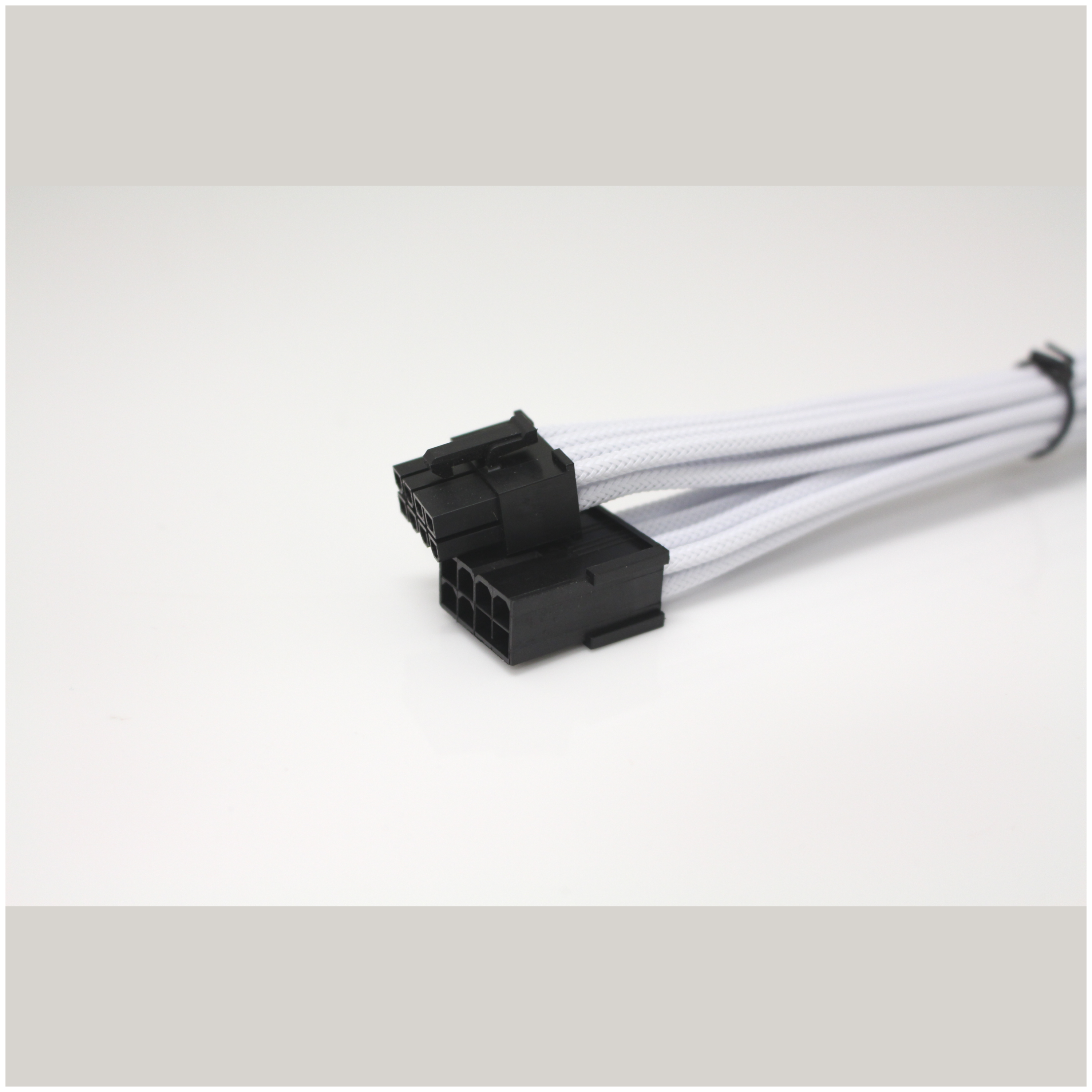 A large main feature product image of EX-DEMO GamerChief 8-Pin PCIe 45cm Sleeved Extension Cable (White)