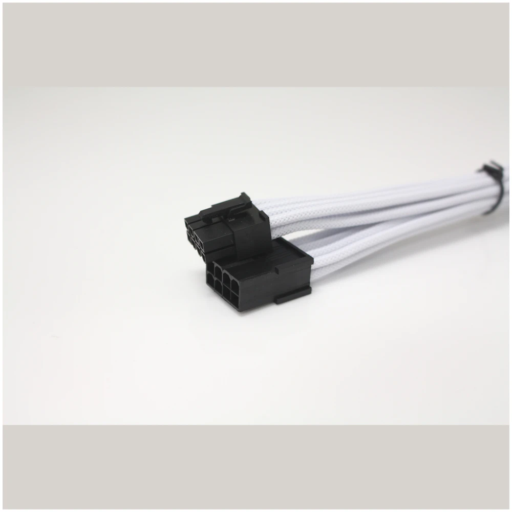 A large main feature product image of EX-DEMO GamerChief 8-Pin PCIe 45cm Sleeved Extension Cable (White)