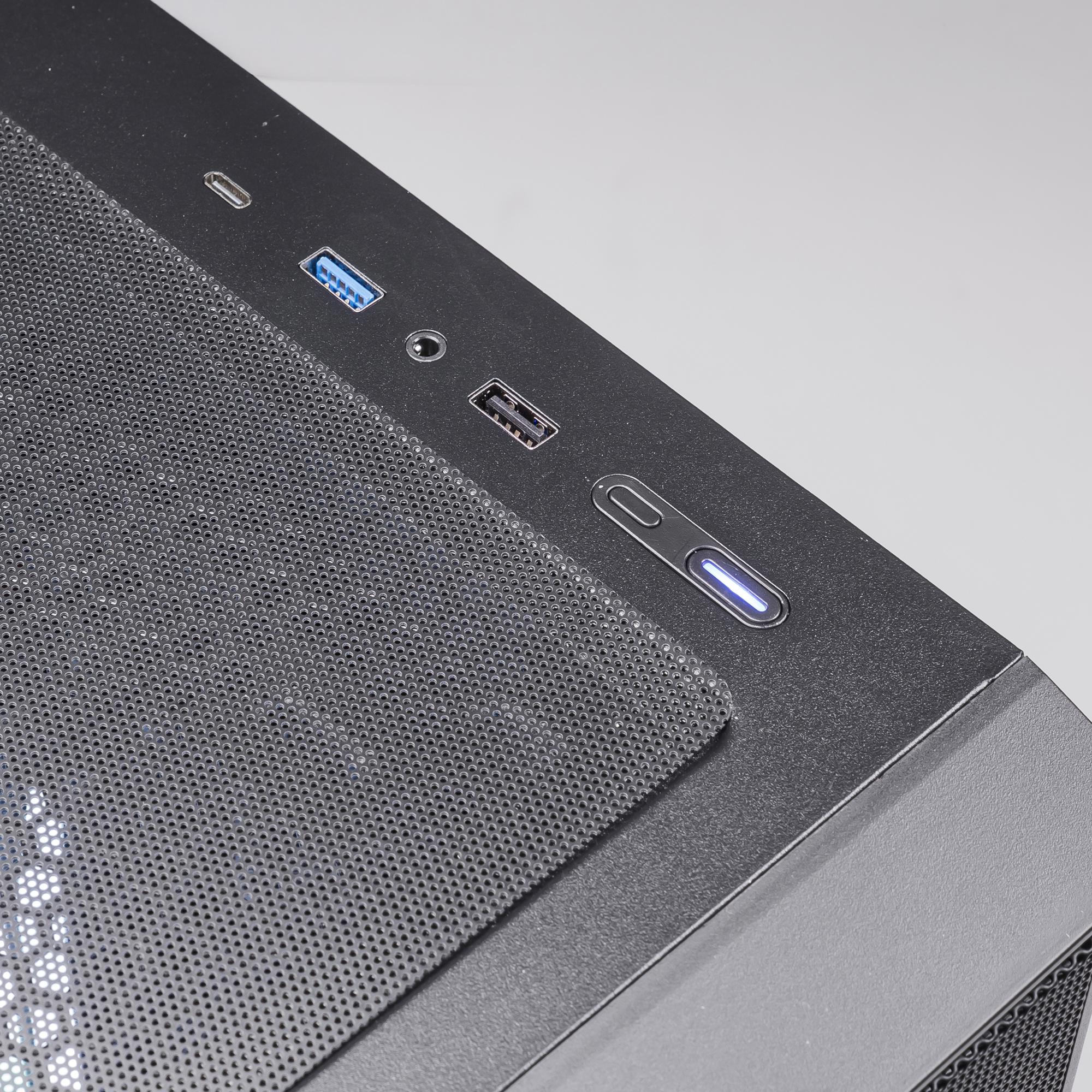 A large main feature product image of PLE Tide RX 9060 XT Prebuilt Ready To Go Gaming PC