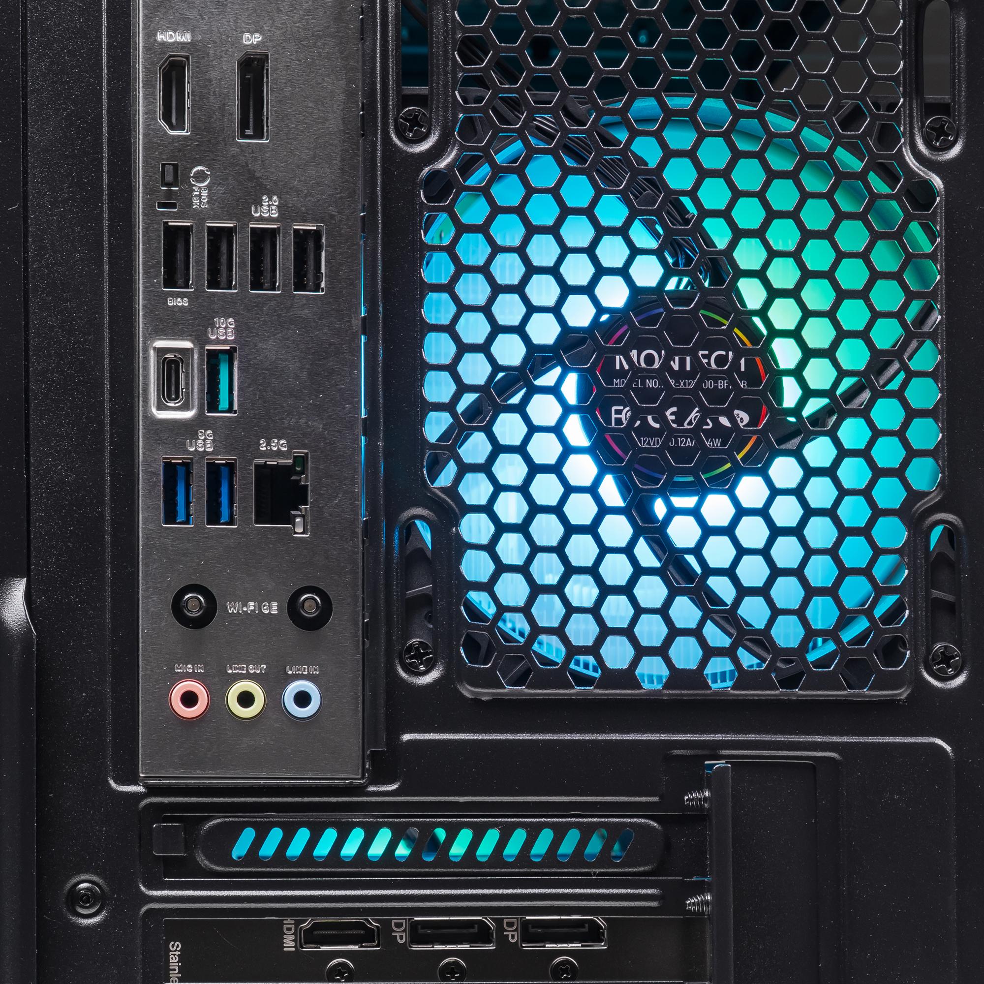 A large main feature product image of PLE Tide RX 9060 XT Prebuilt Ready To Go Gaming PC