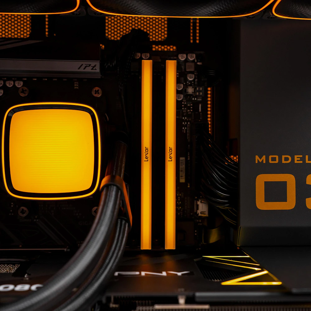 A large main feature product image of PLE Volt RTX 5080 Prebuilt Ready To Go Gaming PC