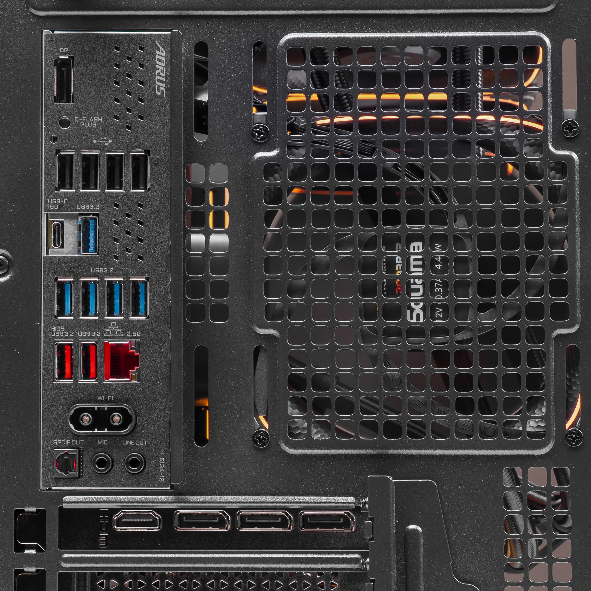 A large main feature product image of PLE Volt RTX 5080 Prebuilt Ready To Go Gaming PC