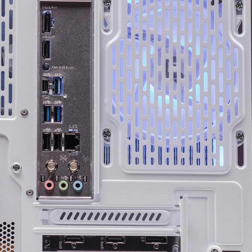 A large main feature product image of PLE Polar RX 9060 XT Prebuilt Ready To Go Gaming PC