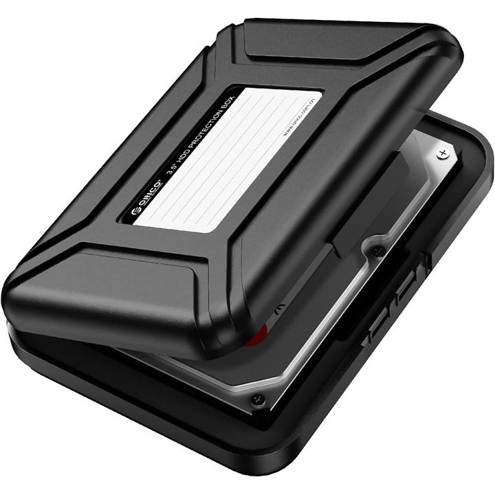A large main feature product image of ORICO 3.5 inch HDD Protective Storage Case - Black