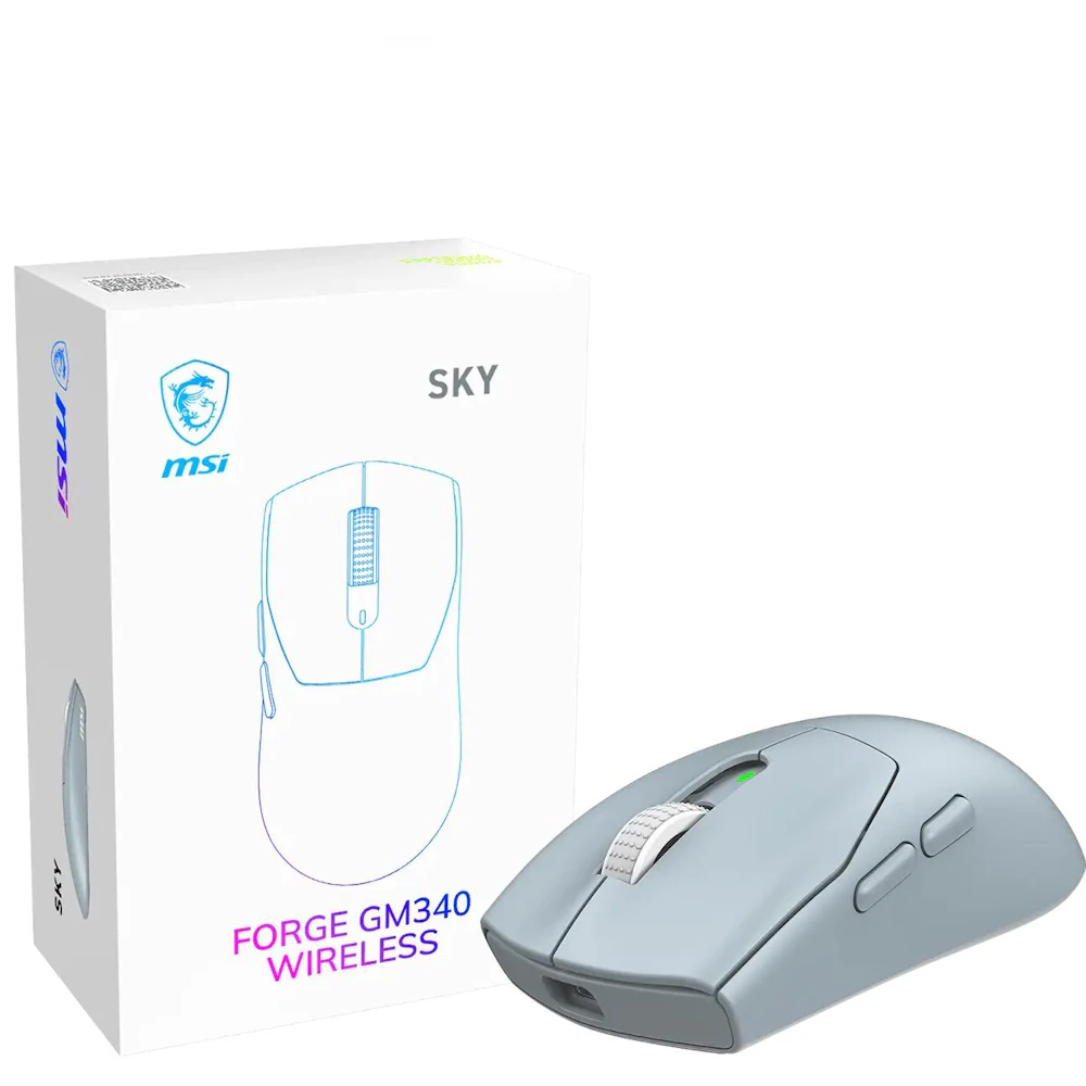 MSI FORGE GM340 Wireless Gaming Mouse - Sky