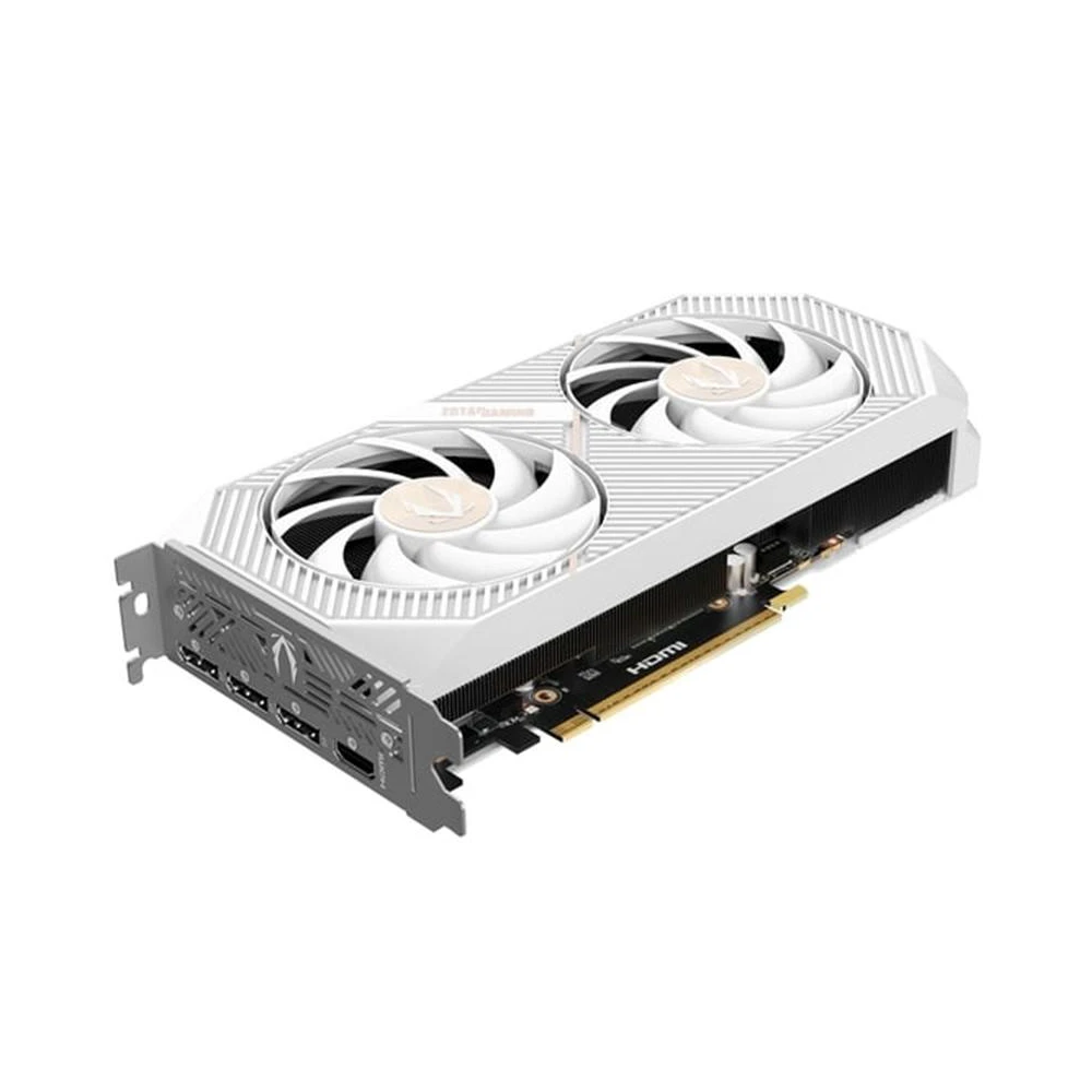 A large main feature product image of ZOTAC GAMING GeForce RTX 5070 Twin Edge OC 12GB GDDR7 (White)