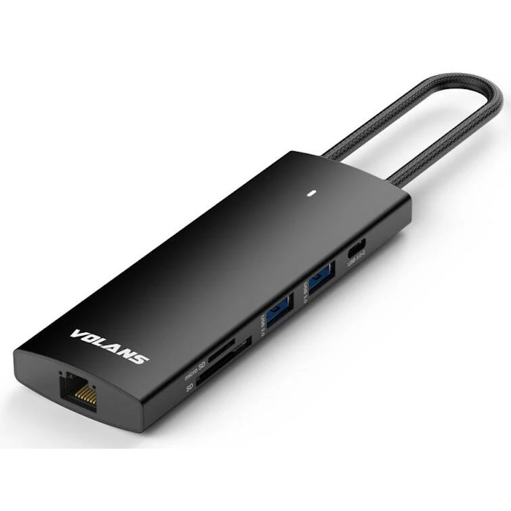 VOLANS Aluminium 9-in-1 USB-C Hub with 100w PD