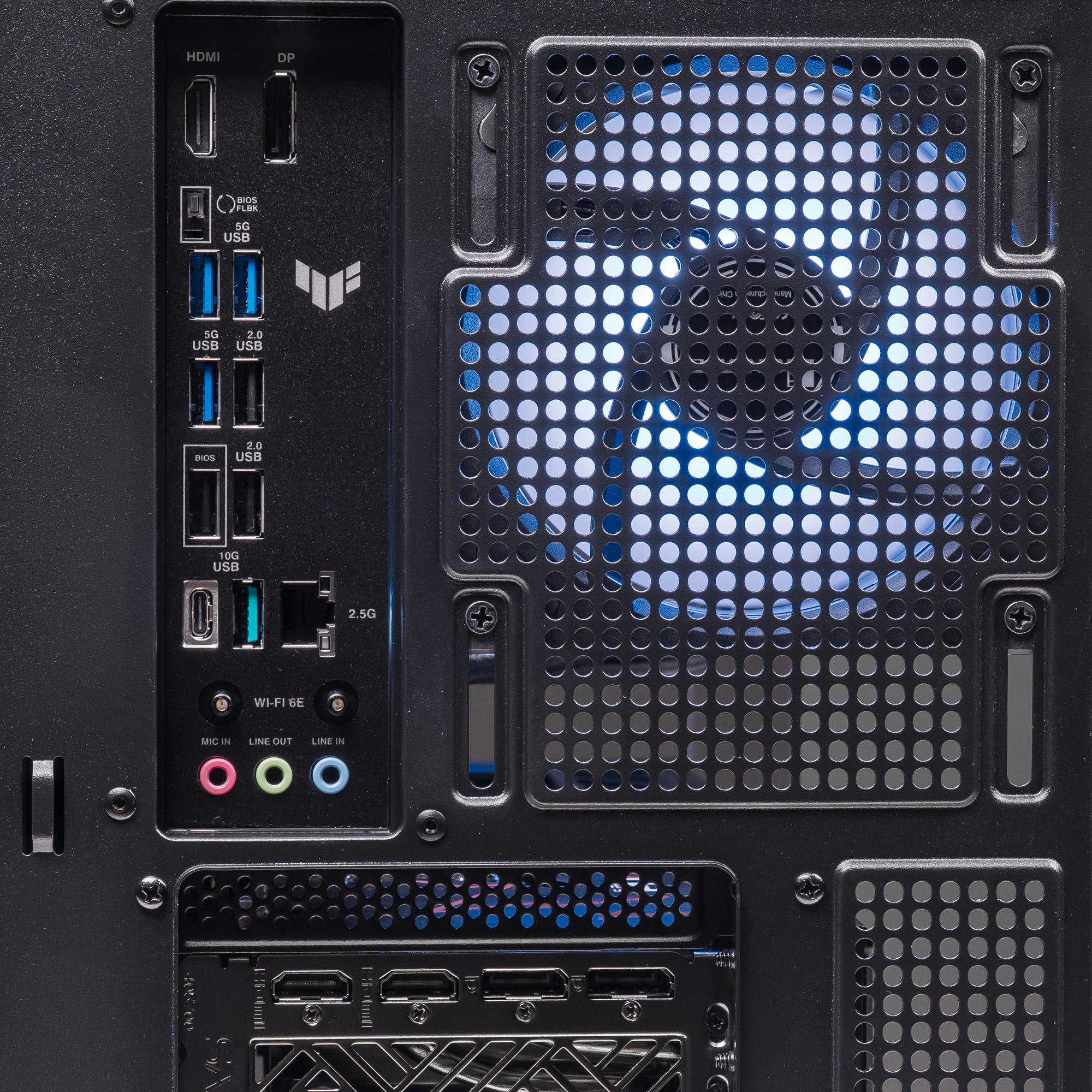 A large main feature product image of PLE Monsoon RX 9070 XT Prebuilt Ready To Go Gaming PC