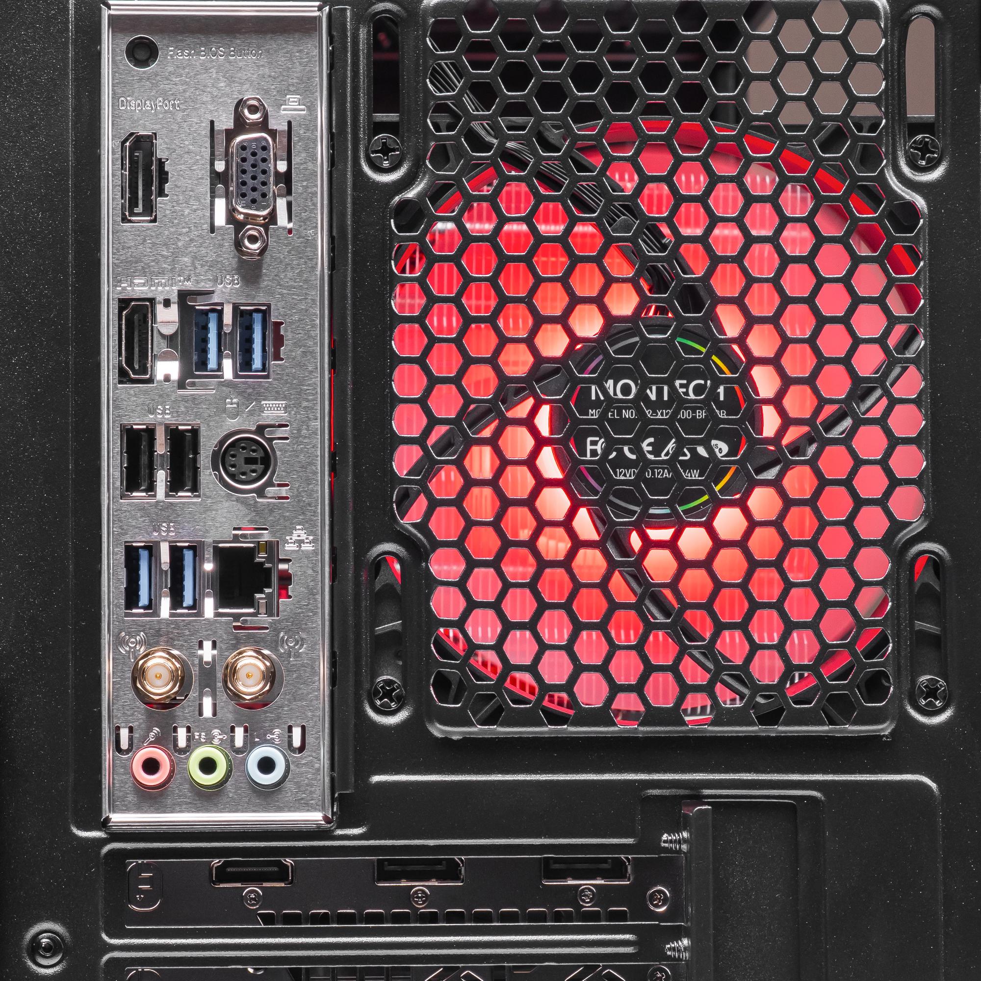 A large main feature product image of PLE Crimson RX 9060 XT Prebuilt Ready To Go Gaming PC