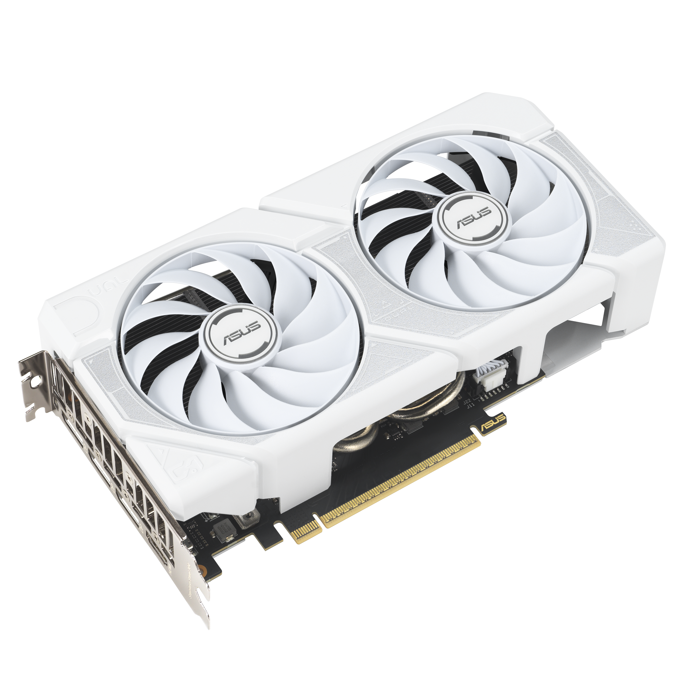 A large main feature product image of ASUS GeForce RTX 5060 Ti Dual 8GB GDDR7 - White