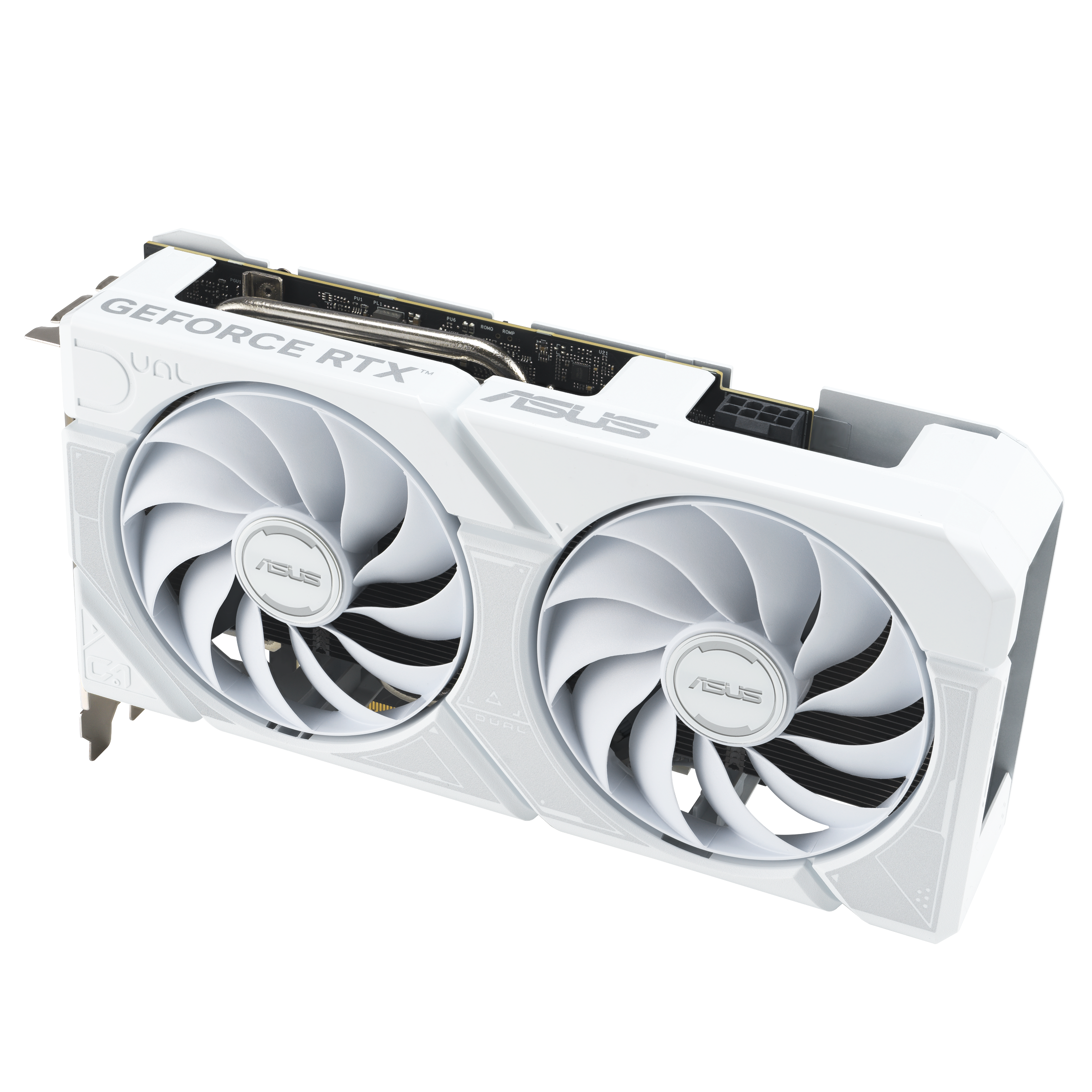 A large main feature product image of ASUS GeForce RTX 5060 Ti Dual 8GB GDDR7 - White