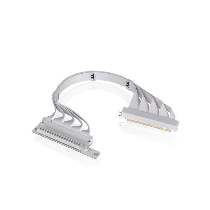 A large main feature product image of Thermaltake Dual 90 Degree PCIe 4.0 Riser Cable 400mm White