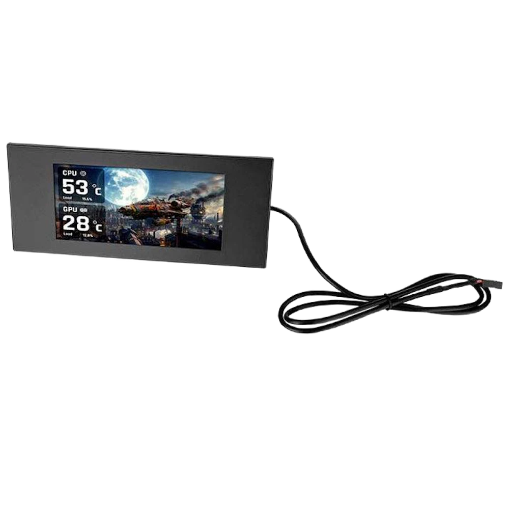 A large main feature product image of Thermaltake LCD Display Panel Kit for View 600 Tempered Glass Case Black Edition