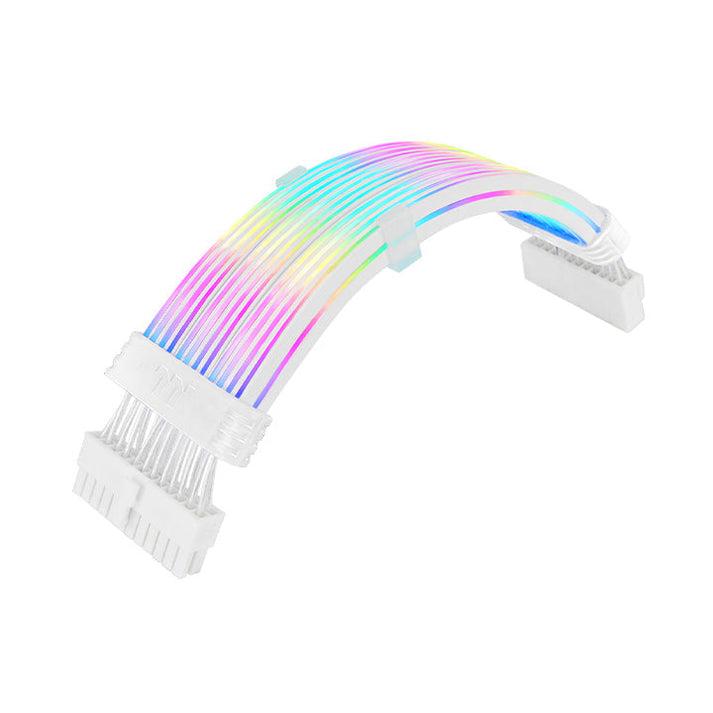 A large main feature product image of Thermaltake Tt Mod 24 Pin ARGB Illuminated Extension Cable - Snow