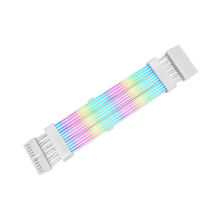 A large main feature product image of Thermaltake Tt Mod 24 Pin ARGB Illuminated Extension Cable - Snow